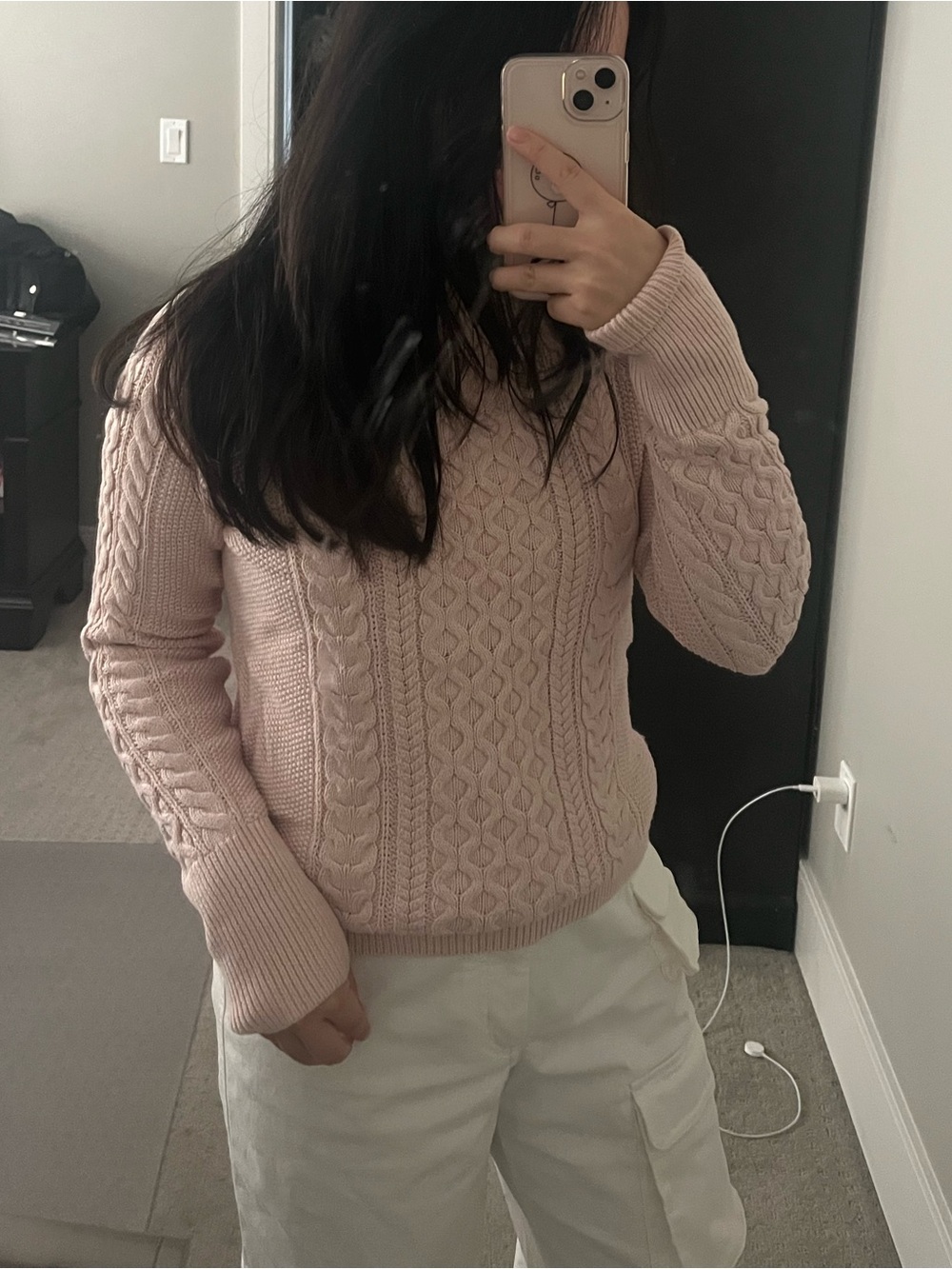 4 for $25 | Soft Pink Cable Knit Sweater- Women